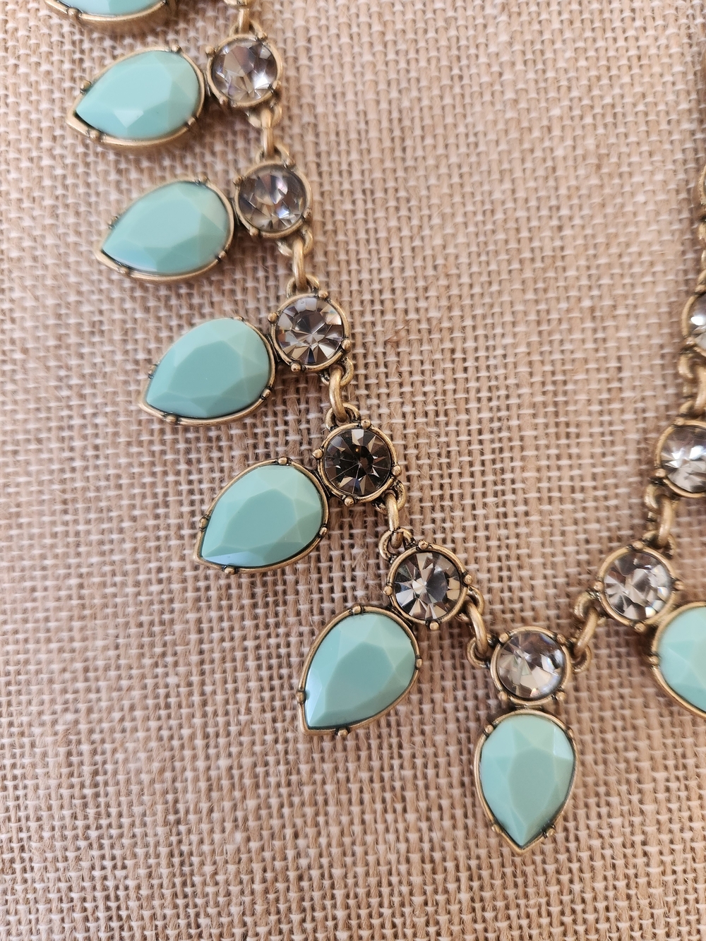 J.Crew Angelica Teardrop Statement Necklace Crystal Chunky Bib Y2K Old Money